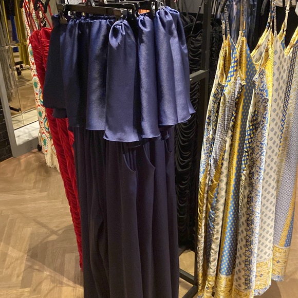 Tyche washed poly silk cascade strapless jumpsuit - Picture 5 of 6